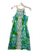 Lilly Pulitzer Size 4 Blue & Green Cotton Lace Detail Sleeveless Dress Blue & Green / 4