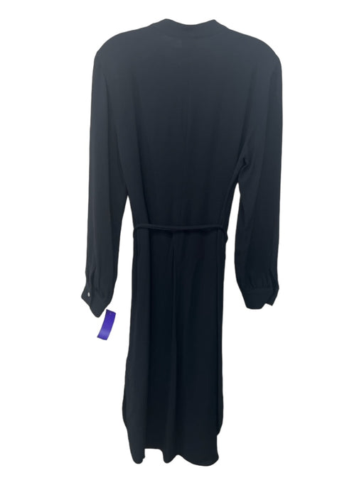 Hugo Boss Size 4 Black Viscose Belted Long Sleeve Dress Black / 4