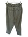 Free People Size S Hunter Green Cotton Denim Button Detail Front Tie Pants Hunter Green / S