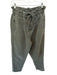 Free People Size S Hunter Green Cotton Denim Button Detail Front Tie Pants Hunter Green / S