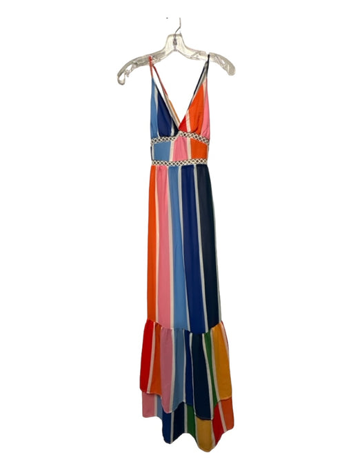 Arula Size S Multi Polyester Halter Neck Striped Maxi Dress Multi / S