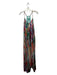 Nicole Miller Size S Purple & Aqua Polyester Blend Spaghetti Strap Maxi Dress Purple & Aqua / S