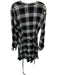 Bella Dahl Size M Black & Green Rayon Long Sleeve Plaid Belted Raw Hem Dress Black & Green / M