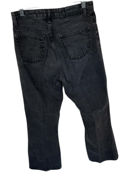 Sandro Size 40 Charcoal Cotton Blend High Waist Wide Leg Jeans Charcoal / 40
