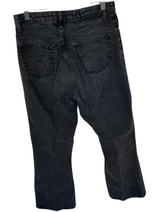 Sandro Size 40 Charcoal Cotton Blend High Waist Wide Leg Jeans Charcoal / 40