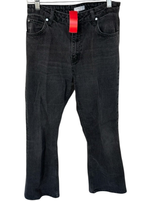 Sandro Size 40 Charcoal Cotton Blend High Waist Wide Leg Jeans Charcoal / 40