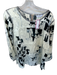 MaxMara Size One Size Blue & Cream Satin Long Sleeve Abstract Keyhole Top Blue & Cream / One Size