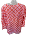 Roller Rabbit Size S Orange & Pink Cotton Paisley Long Sleeve V Neck Top Orange & Pink / S
