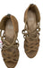 Eileen Fisher Shoe Size 9.5 Taupe Leather Block Heel Back Zip Sandals Taupe / 9.5