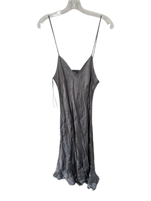Zara Size L Gray Polyester Spaghetti Strap Maxi Dress Gray / L