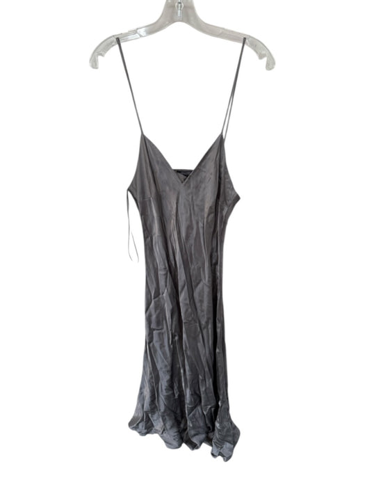 Zara Size L Gray Polyester Spaghetti Strap Maxi Dress Gray / L