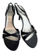 Stuart Weitzman Shoe Size 10 Black Leather & Fabric Open Toe & Heel Shoes Black / 10