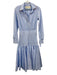 Tish Cox Size XXS Blue & White No Fabric Tag Gingham Long Sleeve Dress Blue & White / XXS