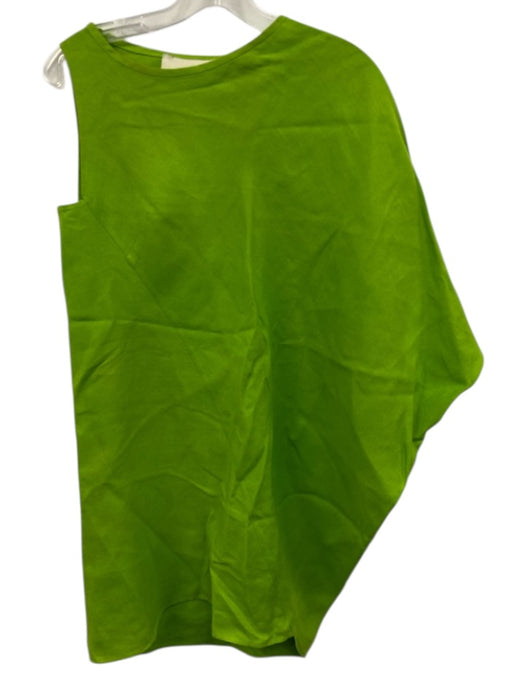 Tish Cox Size XXS Lime Green No Fabric Tag Asymmetrical One Sleeve Mini Dress Lime Green / XXS