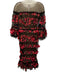 Marchesa Notte Size 4 Black, Pink & Green Missing Fabric Tag Mesh Overlay Dress Black, Pink & Green / 4