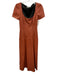 A.L.C. Size 2 Clay Brown PU Leather Short Sleeve Paneled Scoop Neck Dress Clay Brown / 2