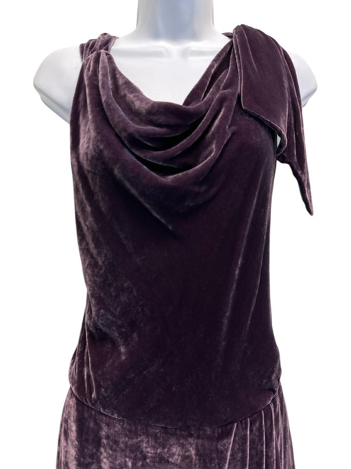 Ralph Lauren Collection Size 6 Purple Viscose & Silk Velvet Sleeveless Dress Purple / 6