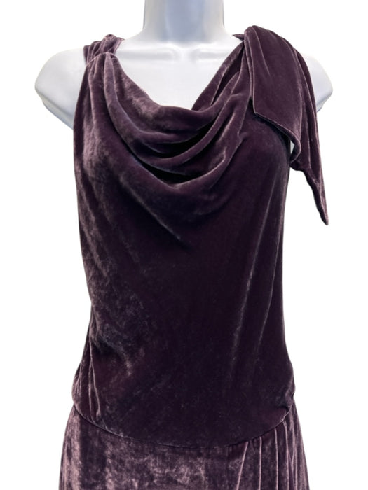 Ralph Lauren Collection Size 6 Purple Viscose & Silk Velvet Sleeveless Dress Purple / 6