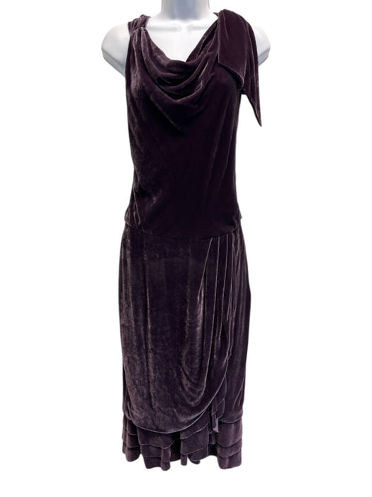 Ralph Lauren Collection Size 6 Purple Viscose & Silk Velvet Sleeveless Dress Purple / 6