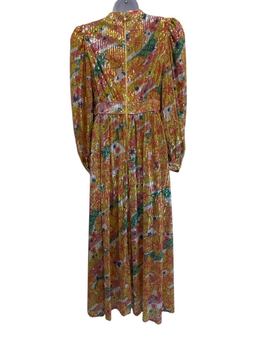 Celia B Size S Yellow & Multi Polyester Blend Floral Sequined Dress Yellow & Multi / S