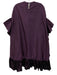 Tish Cox Size XXS Eggplant Purple No Fabric Tag Satin Ruffle Cape Dress Eggplant Purple / XXS