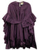 Tish Cox Size XXS Eggplant Purple No Fabric Tag Satin Ruffle Cape Dress Eggplant Purple / XXS