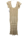 Carolina K Size S Cream White Cotton Crochet Cap Sleeve Square Neck Dress Cream White / S