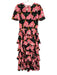 Rhode Size 2 Black, Pink & Multi Polyester Abstract Print Tiered Ruffle Dress Black, Pink & Multi / 2