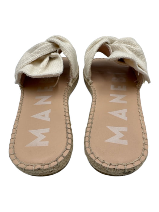 Manebi Shoe Size 39 Cream White Jute Twist Detail Slide Mule Flat Sandals Cream White / 39