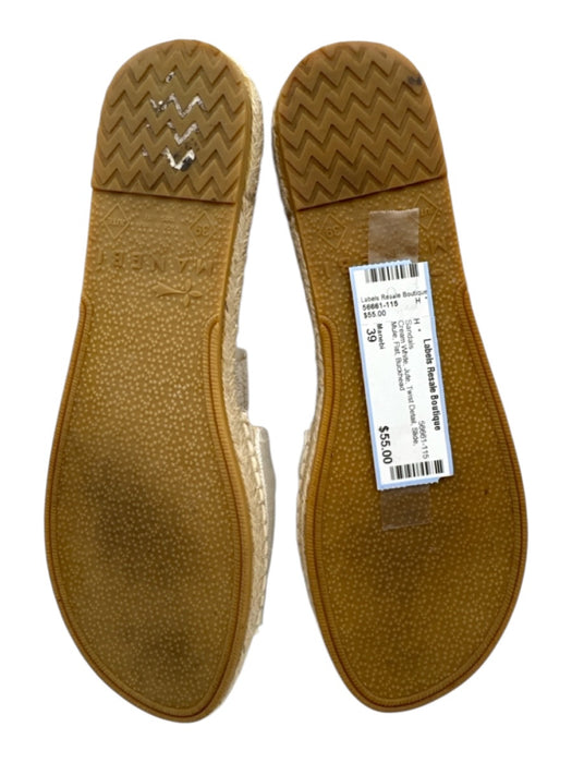 Manebi Shoe Size 39 Cream White Jute Twist Detail Slide Mule Flat Sandals Cream White / 39