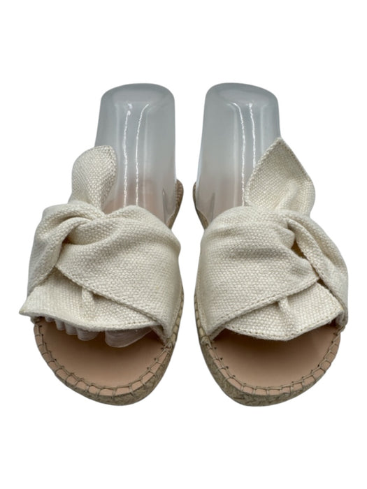 Manebi Shoe Size 39 Cream White Jute Twist Detail Slide Mule Flat Sandals Cream White / 39
