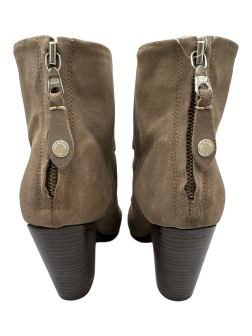 Rag & Bone Shoe Size 38.5 Taupe Beige Leather Upper Suede Back Zip Ankle Booties Taupe Beige / 38.5