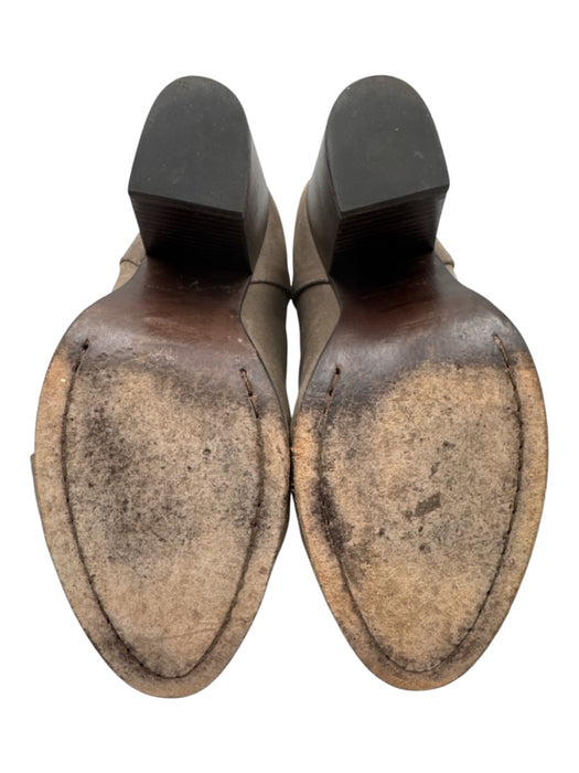 Rag & Bone Shoe Size 38.5 Taupe Beige Leather Upper Suede Back Zip Ankle Booties Taupe Beige / 38.5