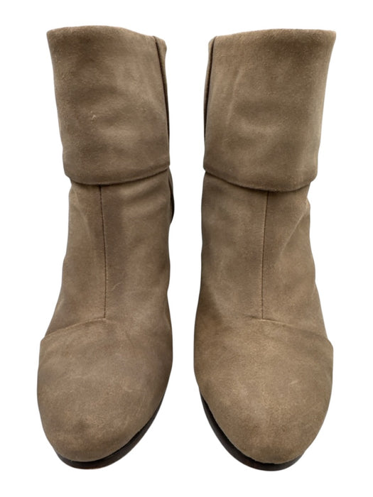 Rag & Bone Shoe Size 38.5 Taupe Beige Leather Upper Suede Back Zip Ankle Booties Taupe Beige / 38.5