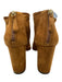 Aquazzura Shoe Size 39 Cognac Brown Leather Upper Suede Back Zip Ankle Booties Cognac Brown / 39
