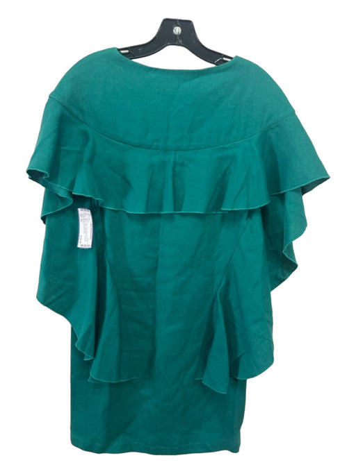 Tish Cox Size XS Green Linen Round Neck Cap Sleeve Shift Knee length Dress Green / XS