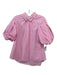 Tish Cox Size XXS Pink & White Cotton Gingham Collar Short Puff Sleeve Top Pink & White / XXS