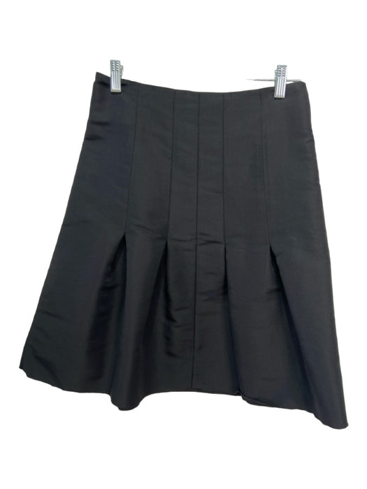 Tish Cox Size S Black High Rise Pleated Back Zip Knee length Skirt Black / S