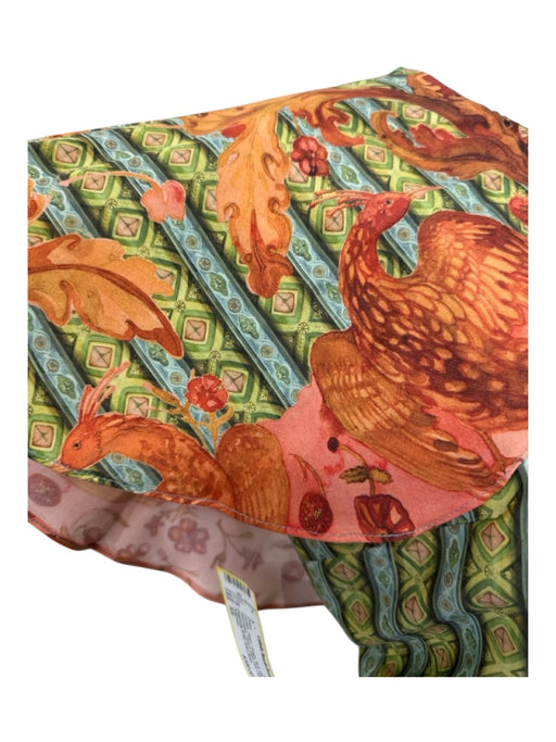 Tulicarpa Size XS Green, Orange, Multi Silk Blend Sleeveless Capelet Maxi Dress Green, Orange, Multi / XS