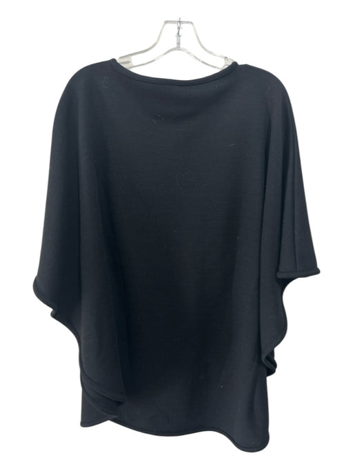 Tish Cox Black Flutter Sleeves Front Pocket Wide Neck Top Black
