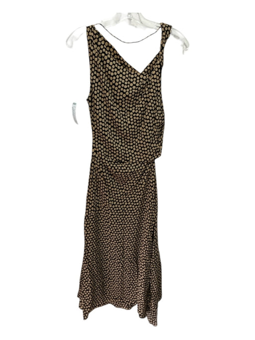 Banana Republic Size 2 Brown & Black Rayon Blend Cowl Neck Polka Dot Dress Brown & Black / 2