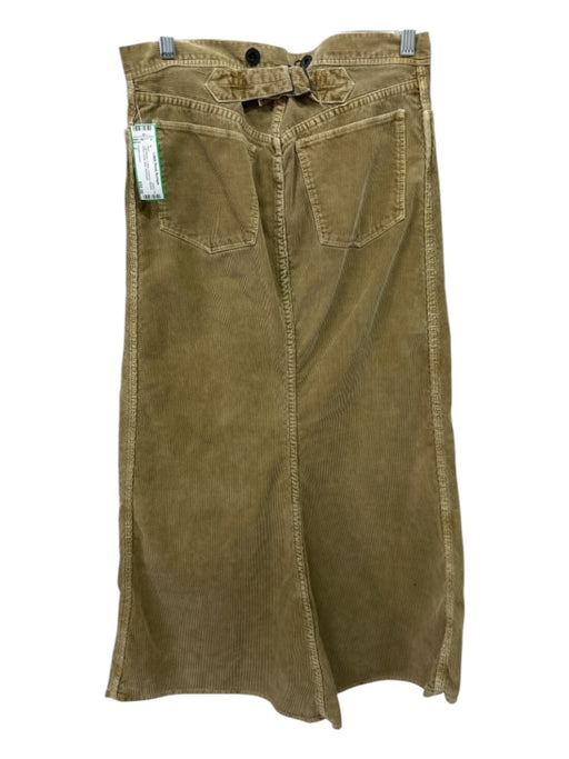 Ralph Lauren Size 2 Light Brown Cotton Corduroy Ribbed Button Detail Maxi Skirt Light Brown / 2