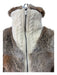 Christian Lacroix Size S Brown & White Wool Fur Cable Knit Zip Up Jacket Brown & White / S