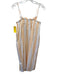 Lake Size M Orange & White Cotton Spaghetti Strap Vertical Stripes Midi Dress Orange & White / M