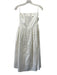 Hunter Bell Size 0 White Linen Strapless Pleated Detail Back Zip Midi Dress White / 0