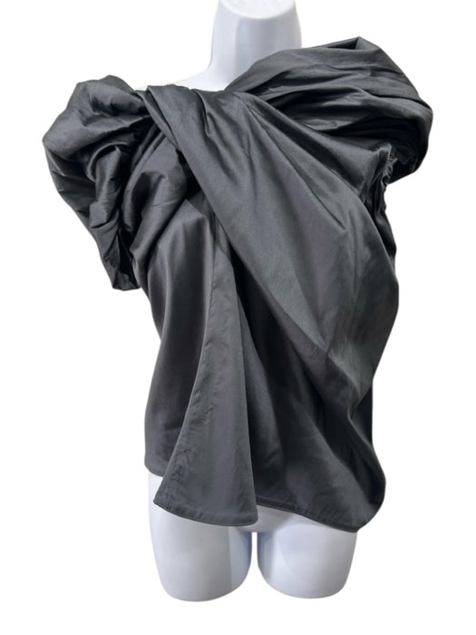 Tish Cox Size XXS Dark Gray No Fabric Tag One Shoulder Off Shoulder Knot Top Dark Gray / XXS