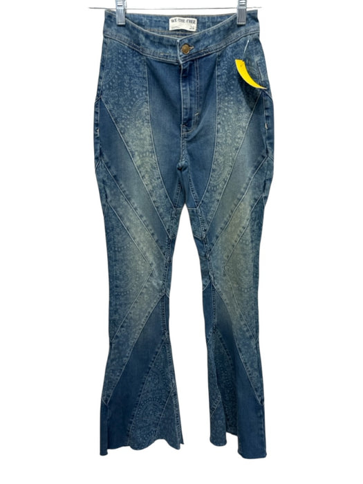 We The Free Size 27 Med Wash Cotton Denim Faded High Rise Zip & Button Jeans Med Wash / 27