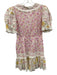 Loveshackfancy Size 2 Pink, White & Yellow Cotton Floral Lace Trim V Neck Dress Pink, White & Yellow / 2