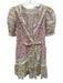 Loveshackfancy Size 2 Pink, White & Yellow Cotton Floral Lace Trim V Neck Dress Pink, White & Yellow / 2