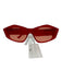 Balenciaga Red Acetate Abstract Angular Tinted Lens Sunglasses Red